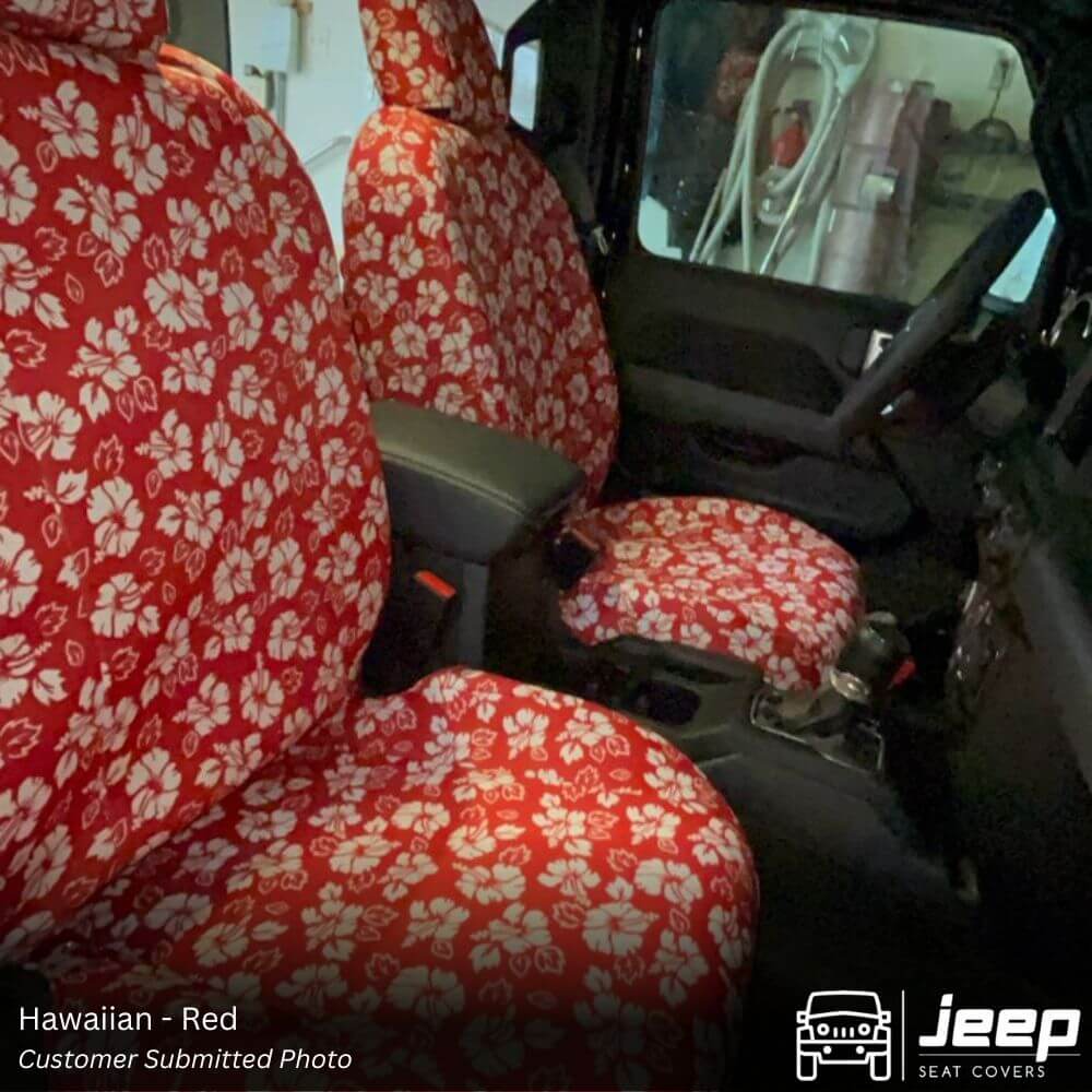 jeep wrangler hawaiian seat covers in red