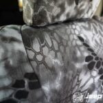 kryptek seat covers closeup of stitch